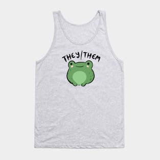 They/Them Frog: Adorable Queer Aesthetic with a Kawaii Twist, Celebrating Nonbinary, Demigirl, Demiboy, Transgender & Omnisexual Identities Tank Top